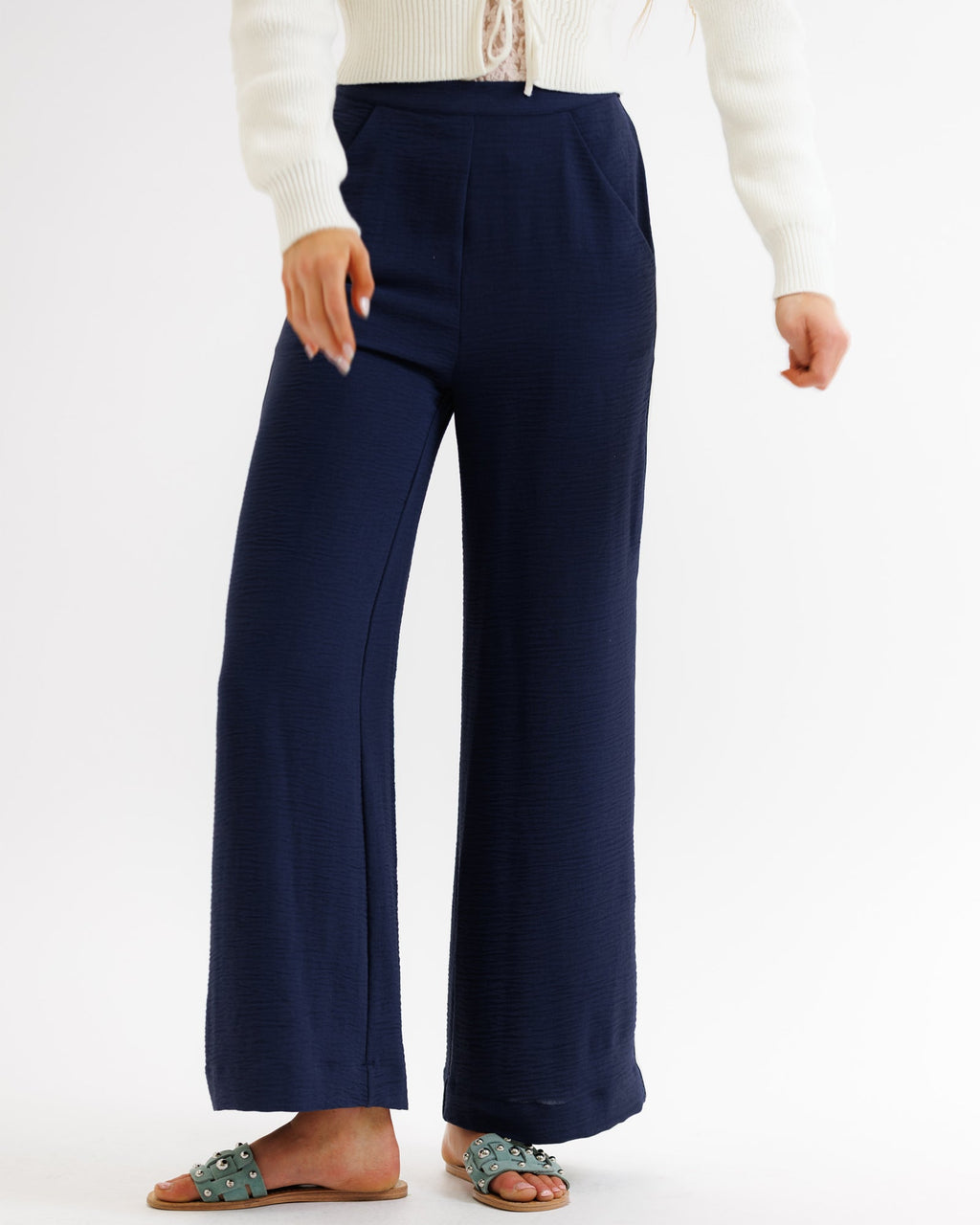 Downeast Women's Wide-Leg Stripe Woven Pants — Polyester