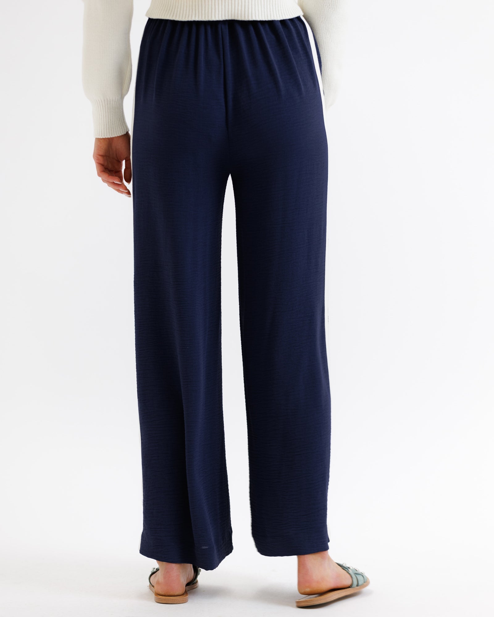 Downeast Women's Wide-Leg Stripe Woven Pants — Polyester