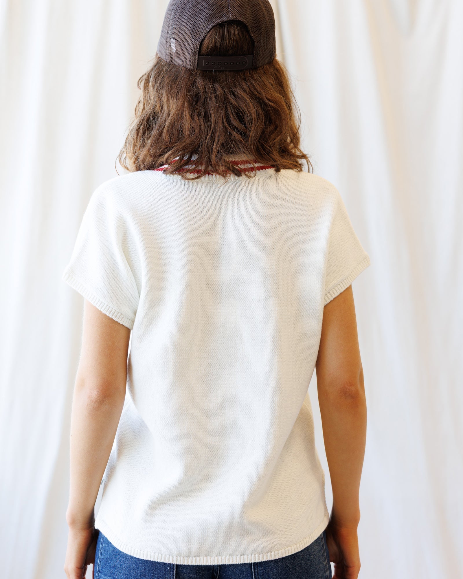 Downeast Women's Varsity-Inspired V-Neck Knit Vest