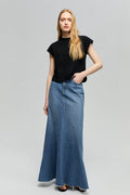 Hey Joanie Women's Ocean Wave Denim Mini Skirt