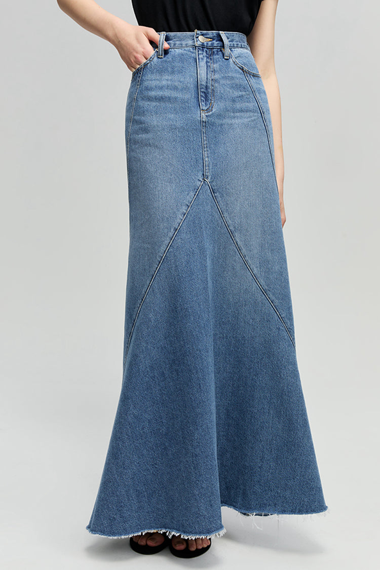Hey Joanie Women's Ocean Wave Denim Mini Skirt