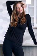 Women's Bamboo Lounge Long Sleeve T-Shirt — Soft Viscose Loungewear Top