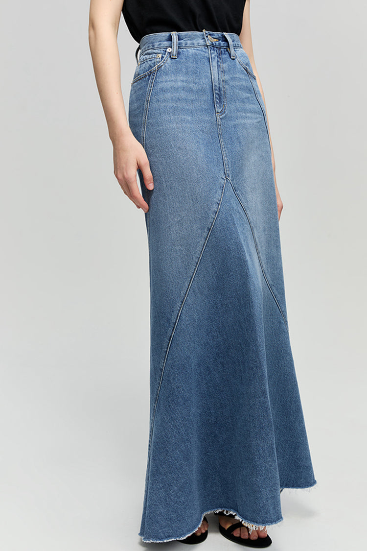 Hey Joanie Women's Ocean Wave Denim Mini Skirt