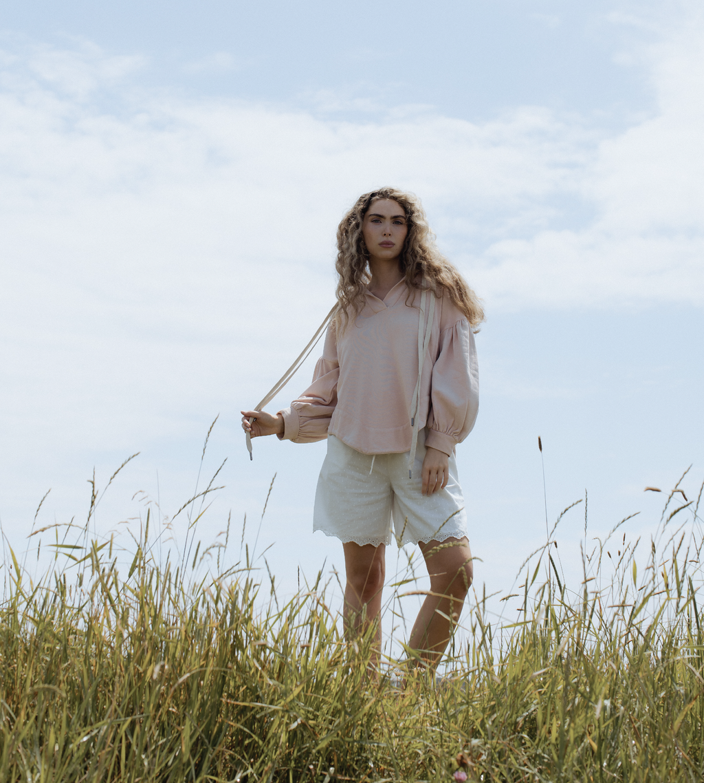 Women's Oversized Balloon-Sleeve Cotton Hoodie — Relaxed Fit Pullover
