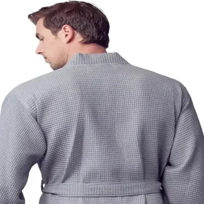 Men's Waffle Weave Kimono Robe — Lightweight Spa Bathrobe