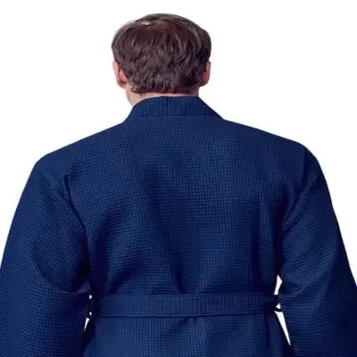Men's Waffle Weave Kimono Robe — Lightweight Spa Bathrobe